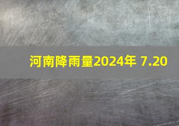 河南降雨量2024年 7.20